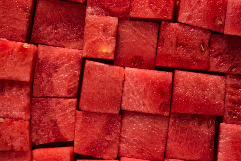 Cubed red watermelon 